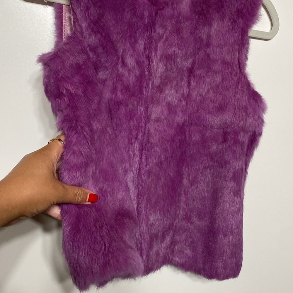 Purple Rabbit Fur Vest - Picture 8 of 11
